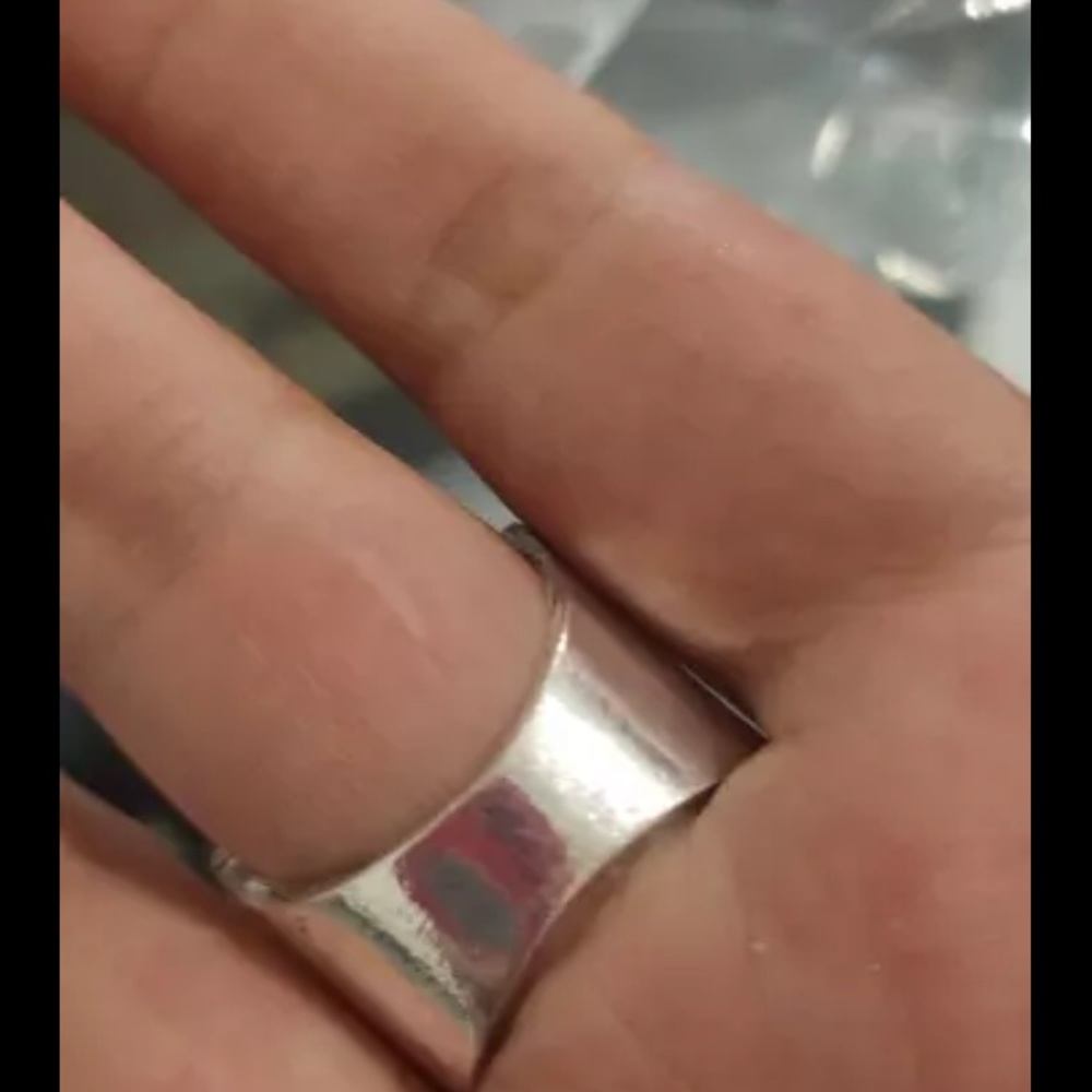 🌈LAST ONE🌈 Sz 7 Boho Silver Geometric Pattern Antique Thumb Finger Ring - Picture 10 of 11